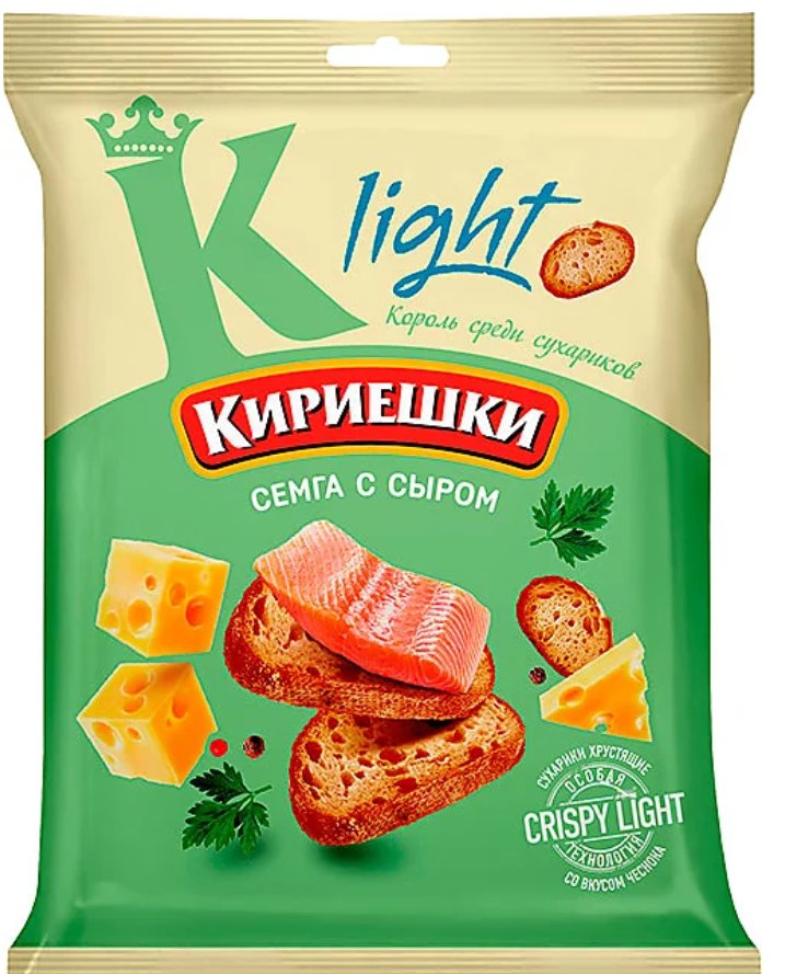 «Кириешки Light», сухарики со вкусом «Сёмга с сыром», 33 гр
