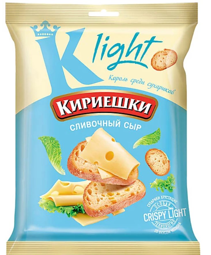 «Кириешки Light», сухарики со вкусом сливочного сыра, 80 гр