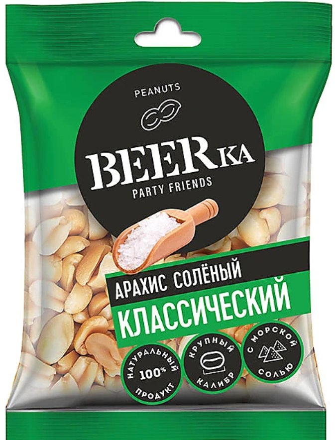 «Beerka», арахис соленый классический, 30 гр