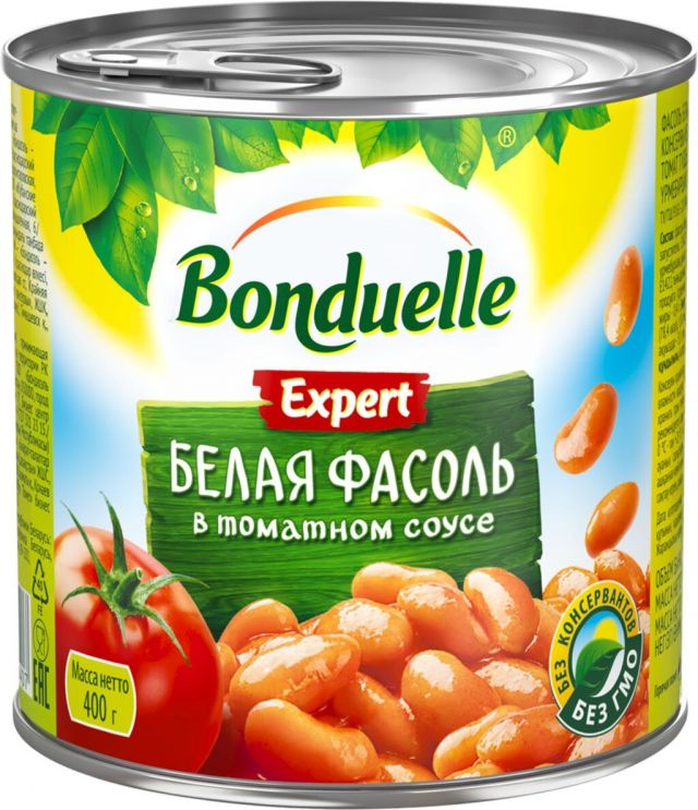 Фасоль Белая в томатном соке Bonduelle 425мл